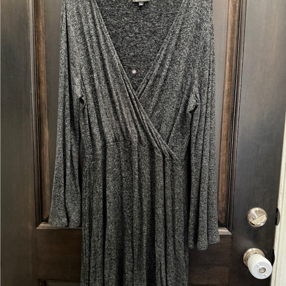 Express Charcoal Bell Sleeve Dress